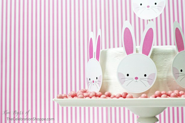 Easy Easter Bunny Cake + Free Printables | Kim Byers, TheCelebrationShoppe.com