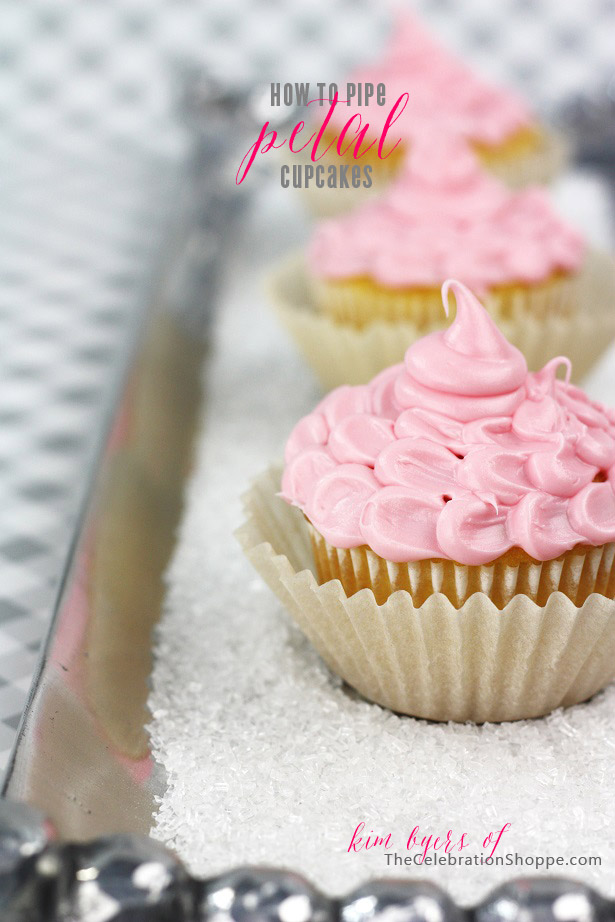 How To Pipe Petal Cupcakes | Kim Byers of TheCelebrationShoppe.com for JoAnn