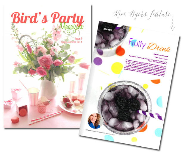 Kim Byers | Blackberry Lemonade Recipe in Birds Party Magazine