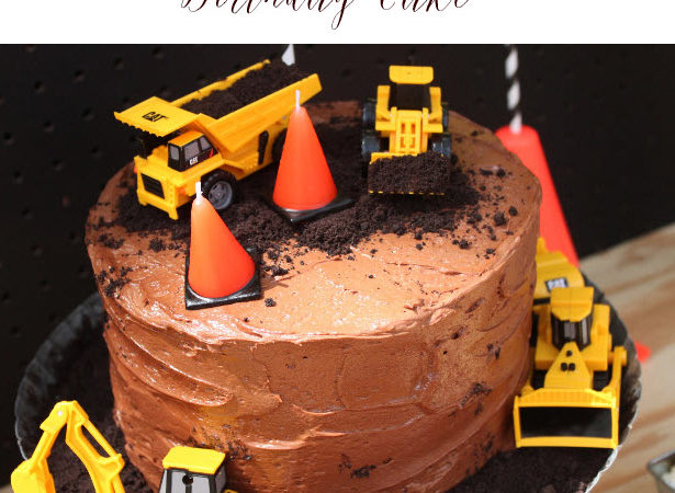 Construction theme birthday cake