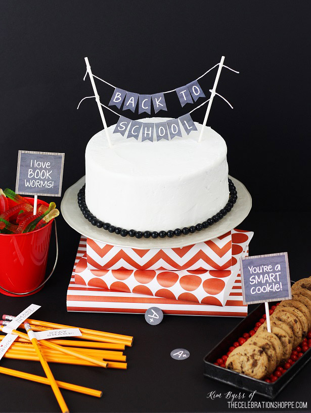 Back To School Cake + Free Party Printables | Kim Byers, TheCelebrationShoppe.com