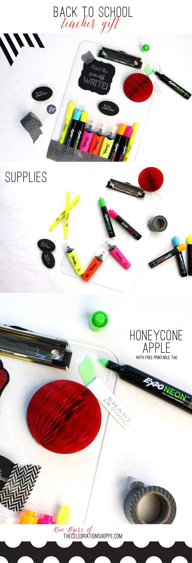 Back to school teacher gift with honeycone apple