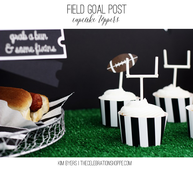 Field Goal Post Cupcake Toppers | Kim Byers, TheCelebrationShoppe.com