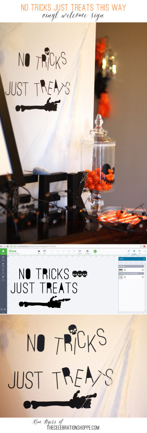 DIY Vinyl Halloween Sign No Tricks, Just Treats | Kim Byers