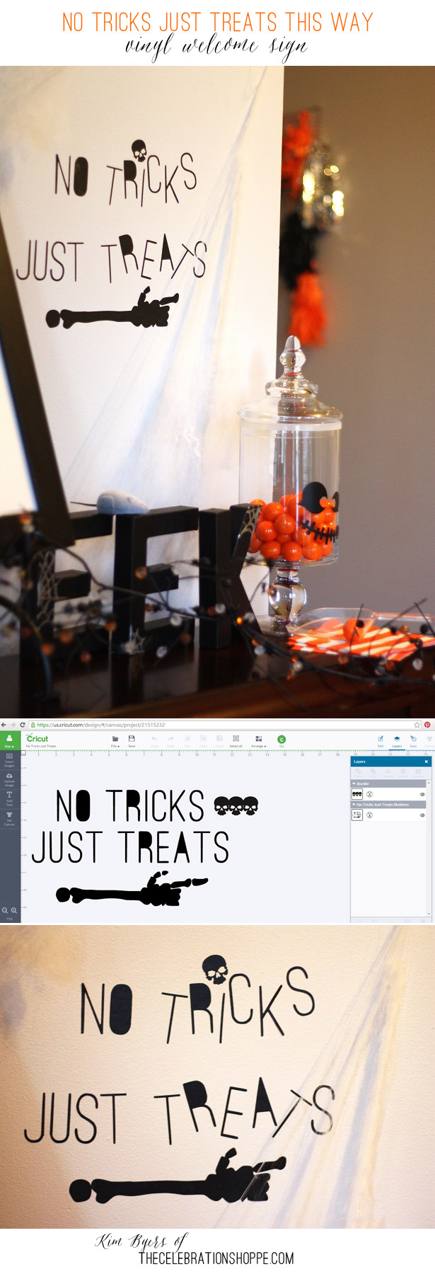 No Tricks Just Treats Welcome Sign | Kim Byers