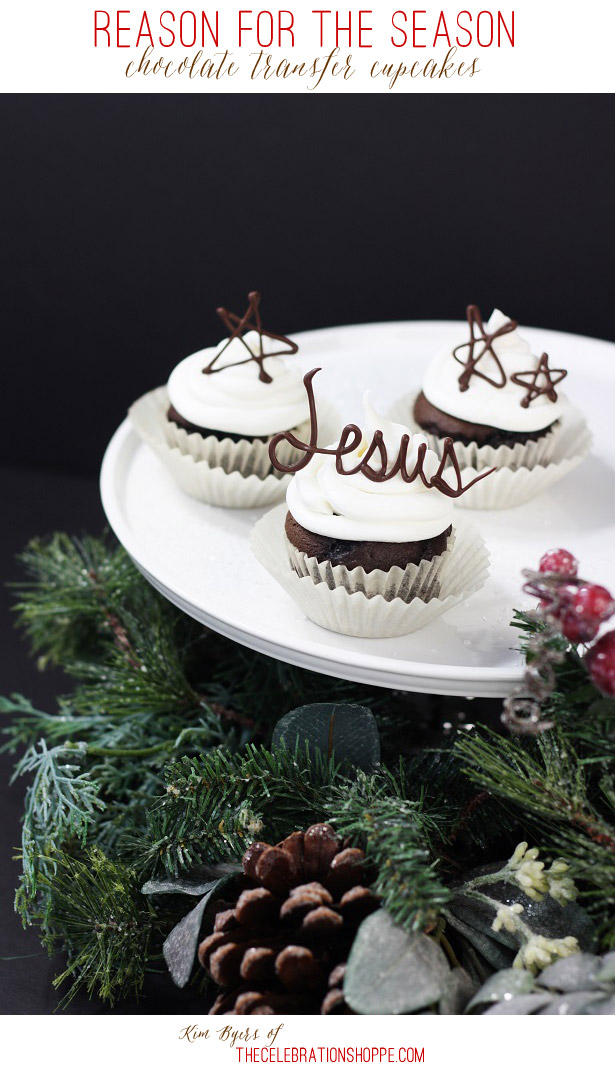 Reason For The Season Chocolate Transfer Cupcakes