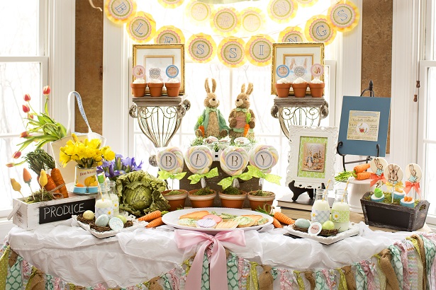 Spring Themed Peter Rabbit Baby Shower - Dazzling Hospitality