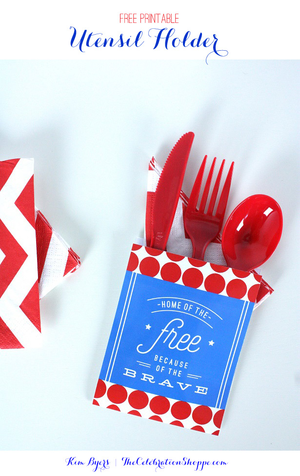 Free Printable Patriotic Utensil Holder