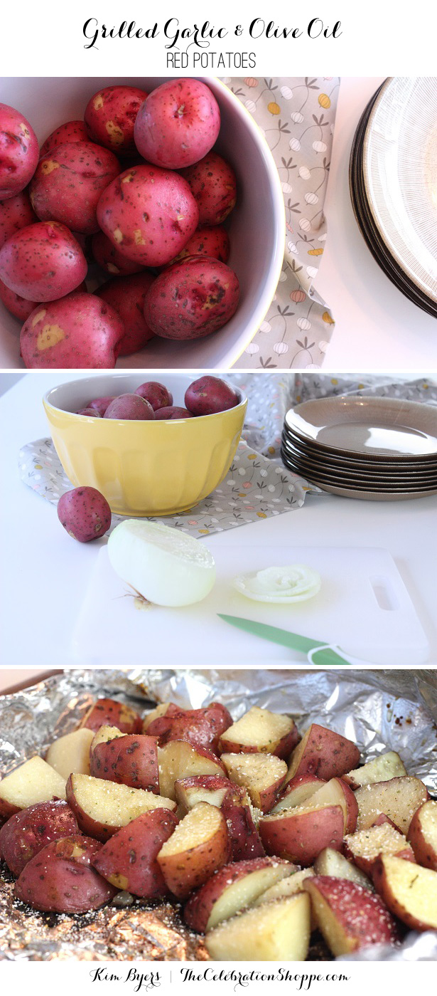 Garlic and Olive Oil Grilled Red Potatoes | Recipe with Kim Byers, TheCelebrationShoppe.com