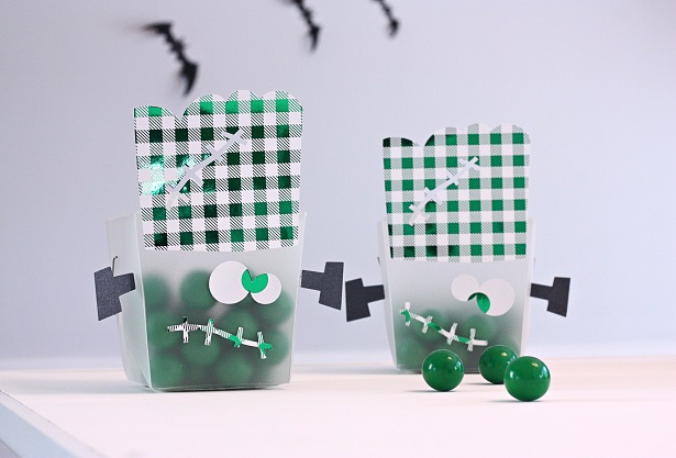 Easy DIY Foil Frankenstein Favor Boxes | Kim Byers