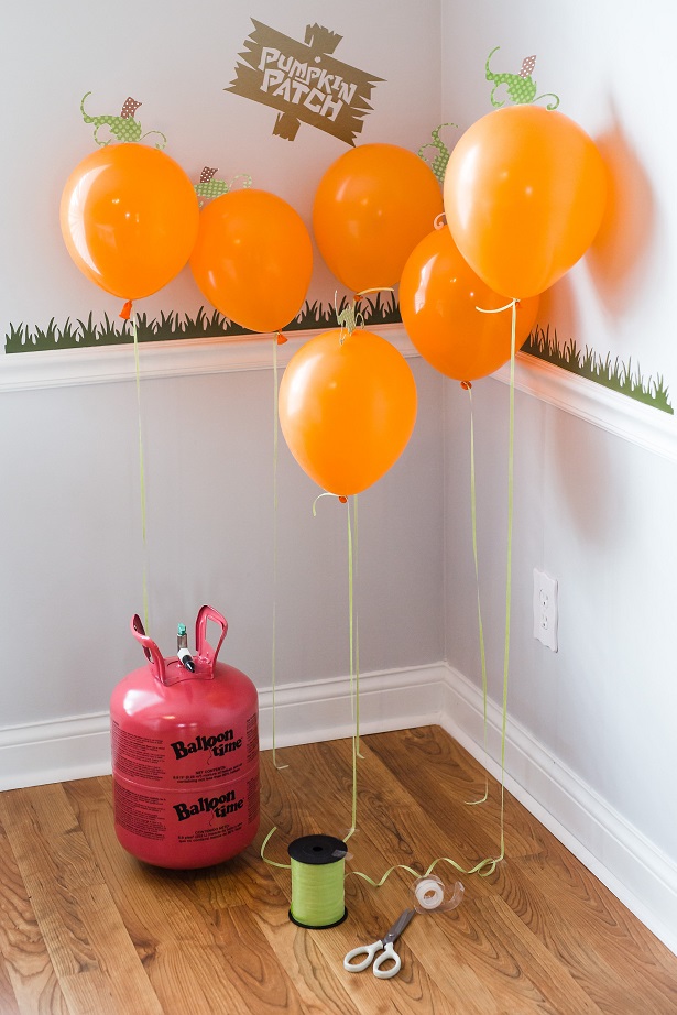 Create a balloon pumpkin patch for little Halloween guests | Kim Byers, TheCelebrationShoppe.com 
