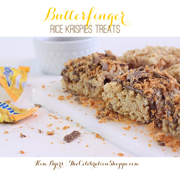 Butterfinger Rice Krispies Treats | Kim Byers, TheCelebrationShoppe.com