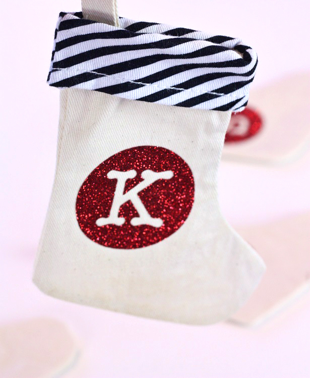 Easy DIY Monogram Mini Advent Stocking | Kim Byers, TheCelebrationShoppe.com