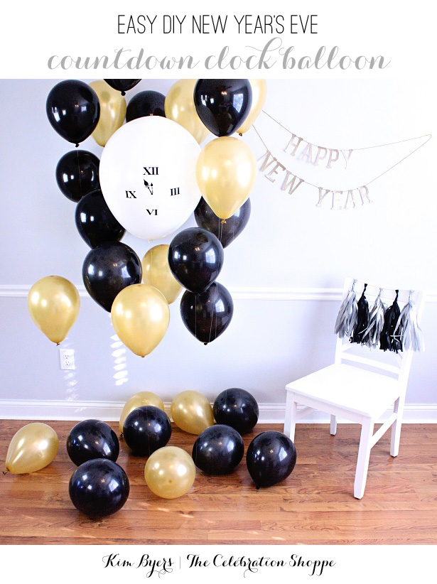 How To Make A NYE Countdown Clock Balloon | @kimbyers TheCelebrationShoppe.com