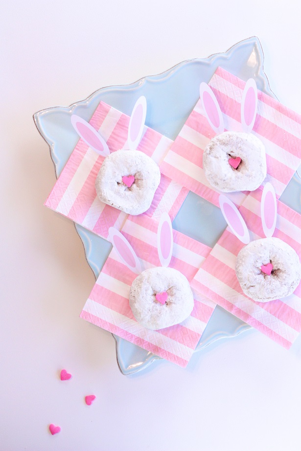 Easter Bunny Donuts + Free Printable Bunny Ears