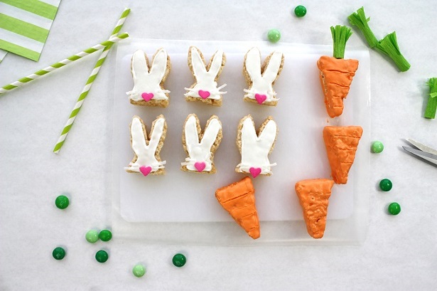 Easter Bunny & Carrot Rice Krispies Treats | Easy DIY with @kimbyers TheCelebrationShoppe.com