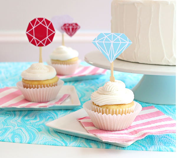 Diamond and Gem Cupcake Toppers | Kim Byers