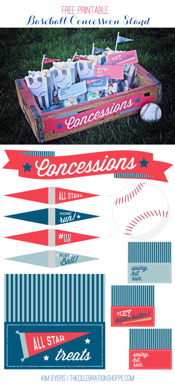 Free Printable Baseball Party Supplies | Kim Byers