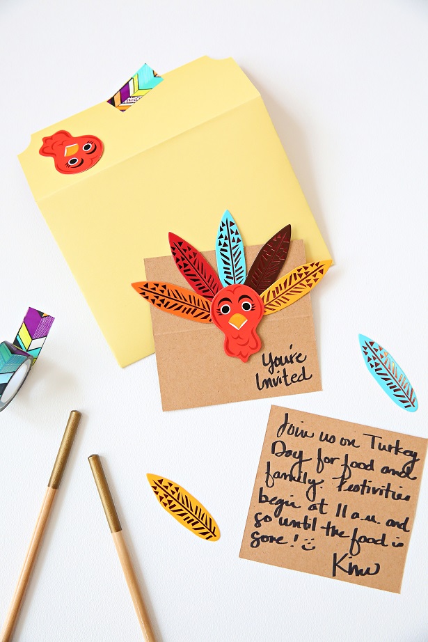 Paper Craft Turkey Invitations | Kim Byers
