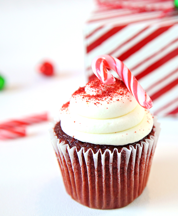 Red Velvet Peppermint Cupcakes | Kim Byers