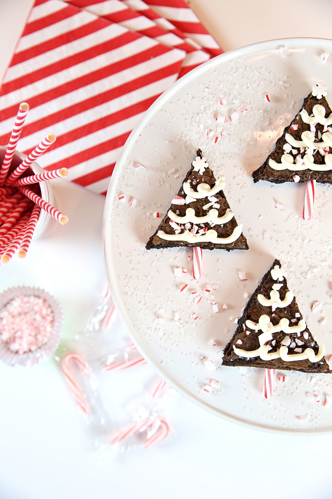 Peppermint Christmas Tree Brownies | Kim Byers