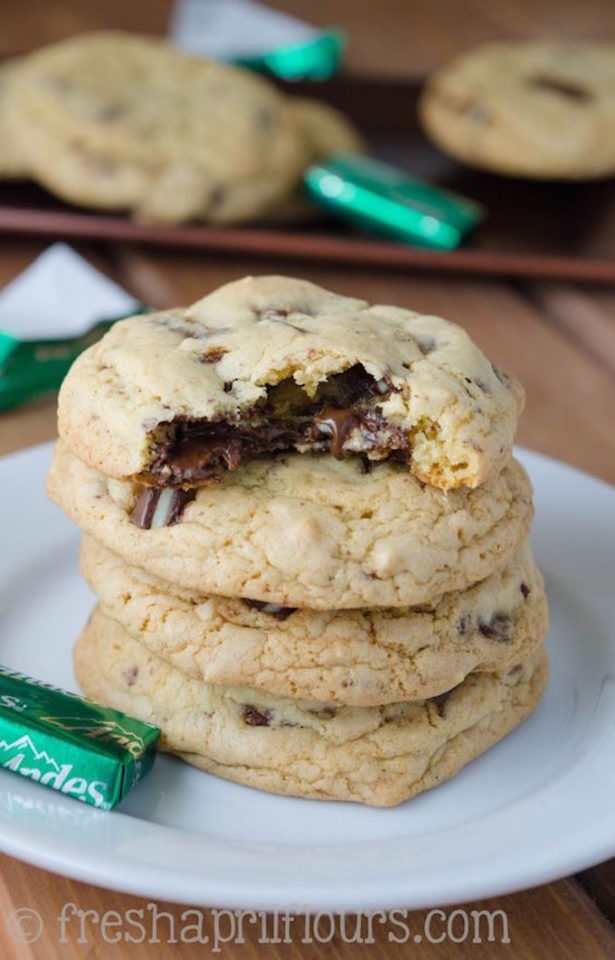 Chocolate Chip Mint Andes Cookies