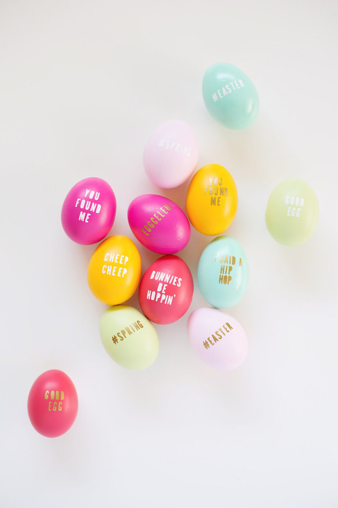 Best Easter Egg Decorating Ideas DIY Typography Eggs | Lovely Indeed