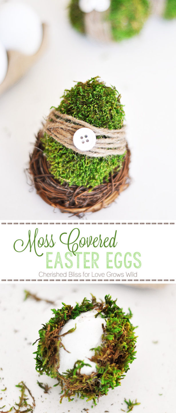 Best Easter Egg Decorating Ideas Moss Covered Eggs Cherished Bliss