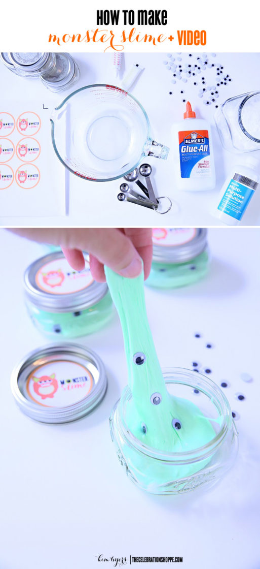 How to Make Monster Slime & Free Printable Labels DIY Slime Ideas