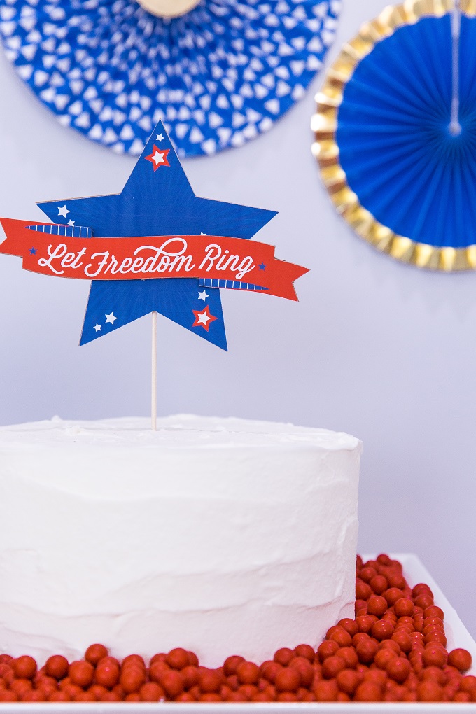 4th of July Cake Topper - Let Freedom Ring - Made with Cricut Maker