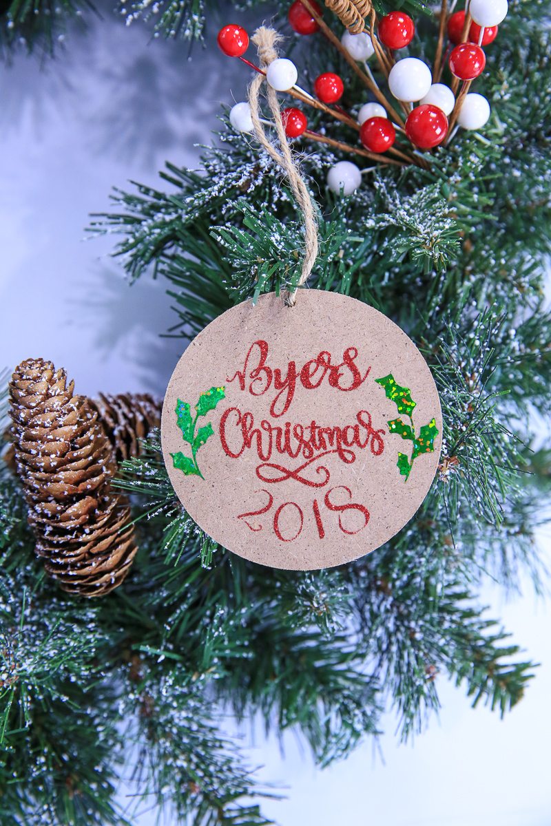 Use iron-on to personalize wooden ornaments