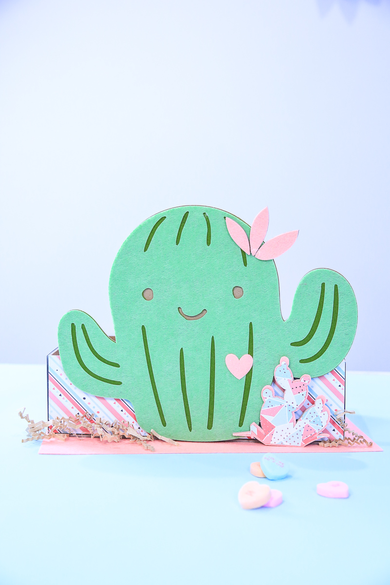 Cactus valentine box cricut maker kim byers