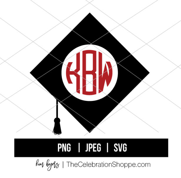 Graduation Cap Monogram Svg Kim Byers Wfp