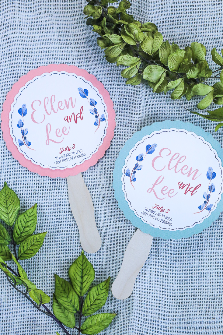Personalized Wedding Fans with Cricut Print Then Cut | Crafting with Kim Byers at The Celebration Shoppe