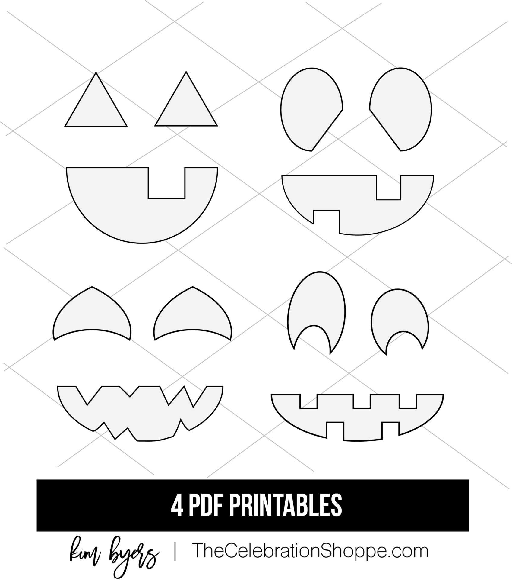 Pumpkin Carving Template Bundle Kim Byers