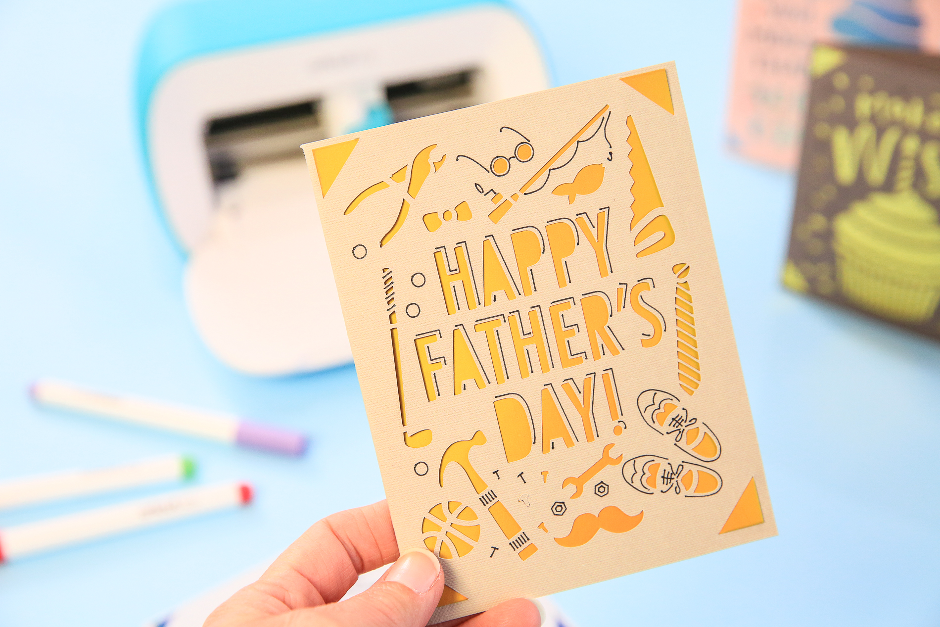 Cricut Joy Fathers Day Card | One cut card for dad. Easy craft! | Cricut crafting with Kim Byers at TheCelebrationShoppe