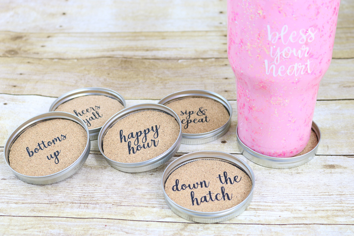 Mason Jar Lid Coasters