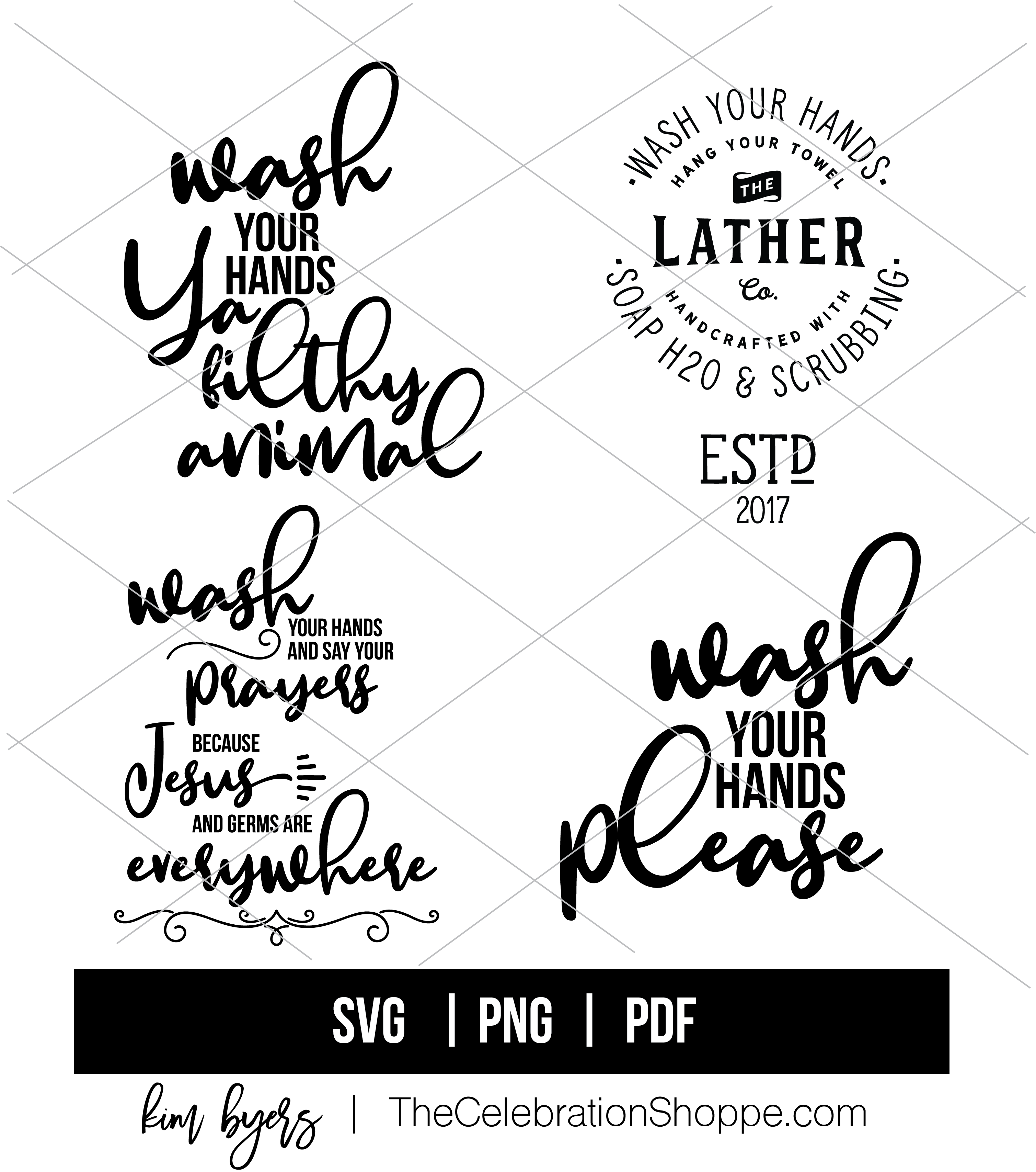 Wash Your Hands SVG Bundle Kim Byers